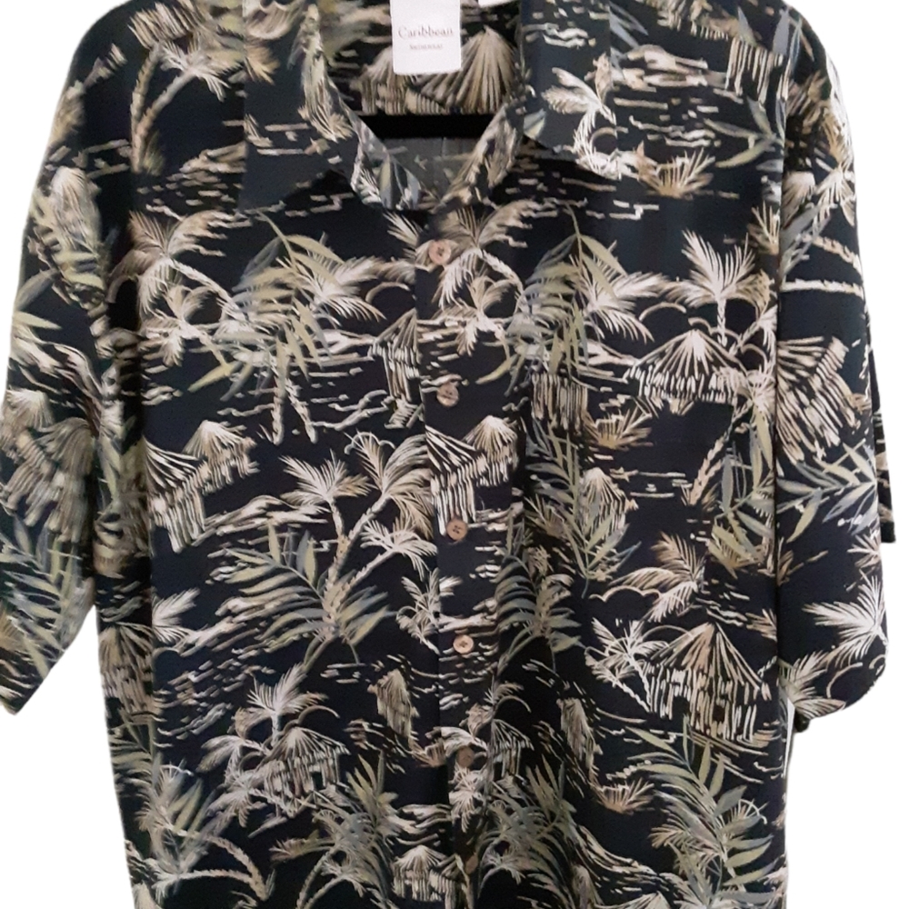 Men's short sleeve shirt. Caribbean swim wear. XL